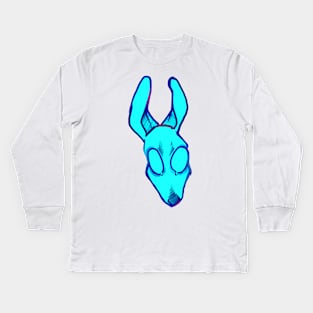 RUN RABBIT (BLUE) Kids Long Sleeve T-Shirt